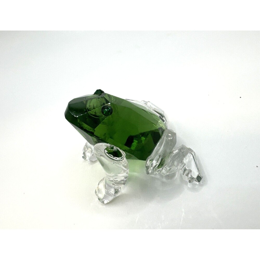 2" Inch Green Crystal Frog - "Good Luck" Crystal Frog Desktop Paperweight
